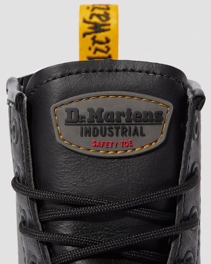 Dr Martens Maple Zip Newark Steel Tå Arbejdsstøvler Dame Sort | DK 400EBC